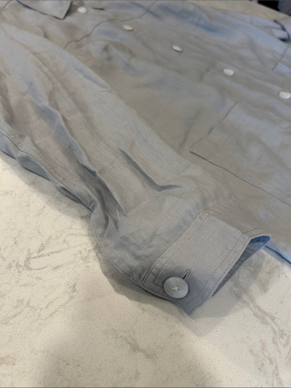 J Jill Love Linen 100% Linen Button Down Shacket Grey Lagenlook Coastal Pockets - Picture 8 of 16